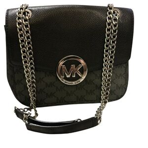 Michael Kors Black and Silver Chain Shoulder Bag